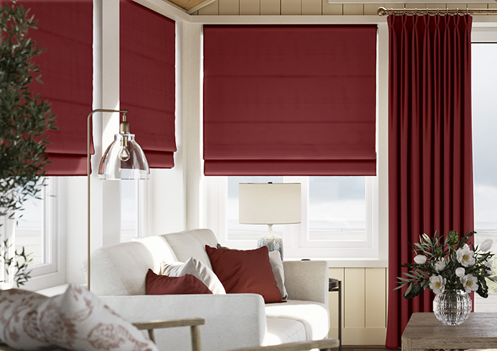Shima Faux Silk, Wine - Twist&Fit Roman Blind - Image 3